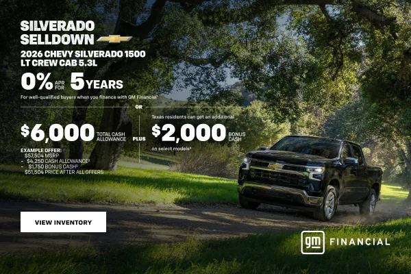 2026 Chevy Silverado 1500 LT Crew Cab 5.3L. 0% APR for 5 years For well-qualified buyers when you...